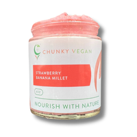 Strawberry Banana Millet organic vegan baby puree by Chunky Vegan